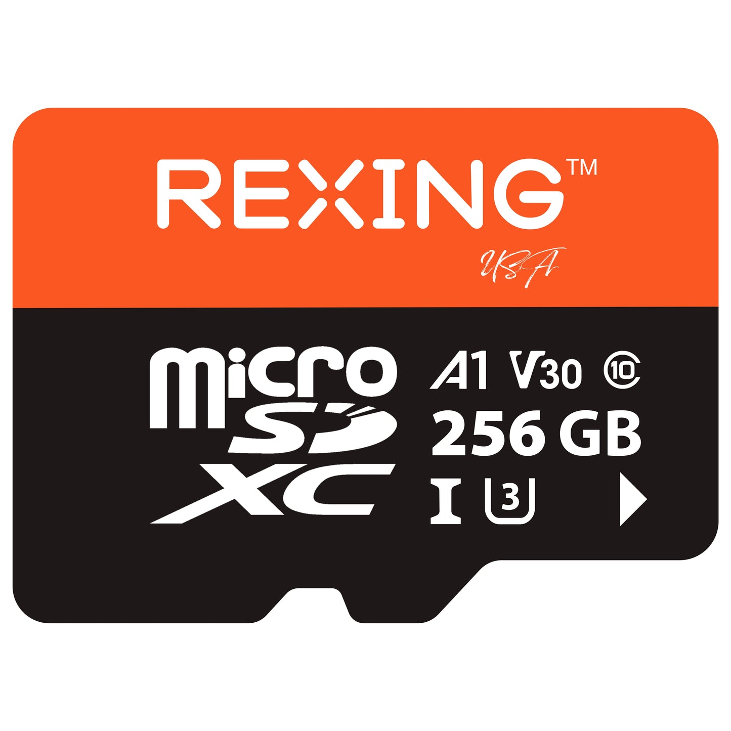 Tarjeta SD REXING microSDXC UHS-3 4K Full HD de alta velocidad para video, monitoreo y transferencia, con adaptador para cámaras de salpicadero, sistemas de vigilancia, cámaras de seguridad y cámaras corporales.