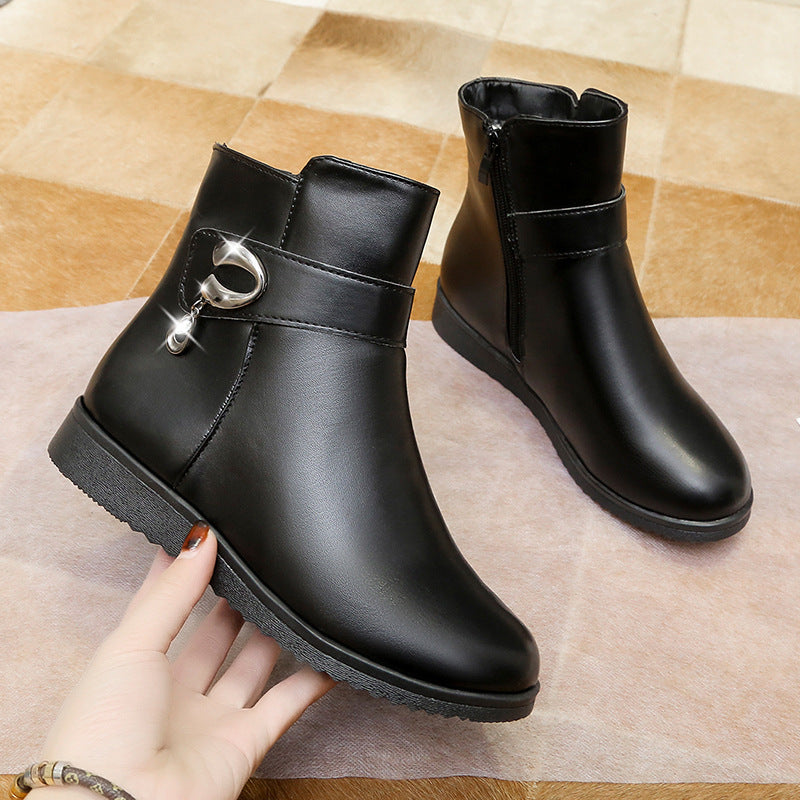 Women's Low-Heel Wedge Fleece Warm Boots