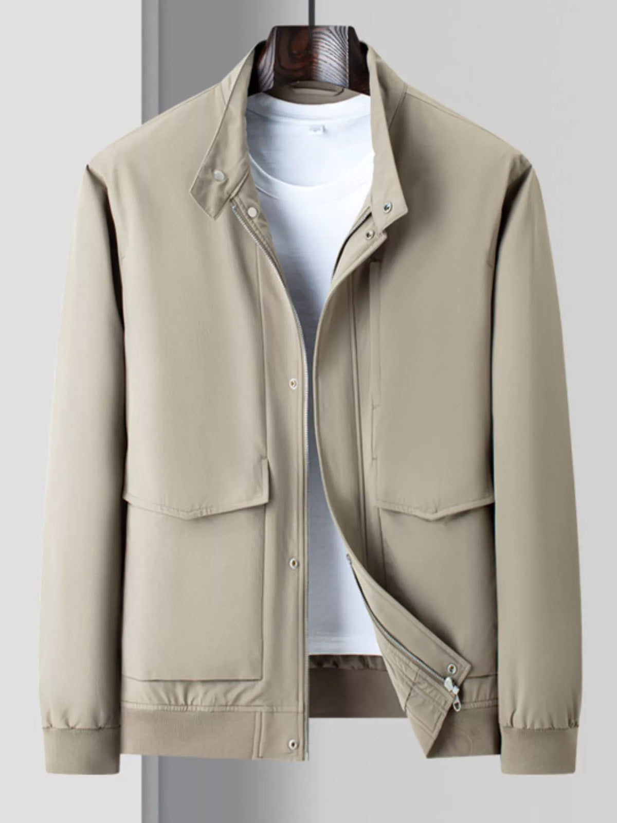 Men's Plus Size Zip Up Long Sleeve Jacket