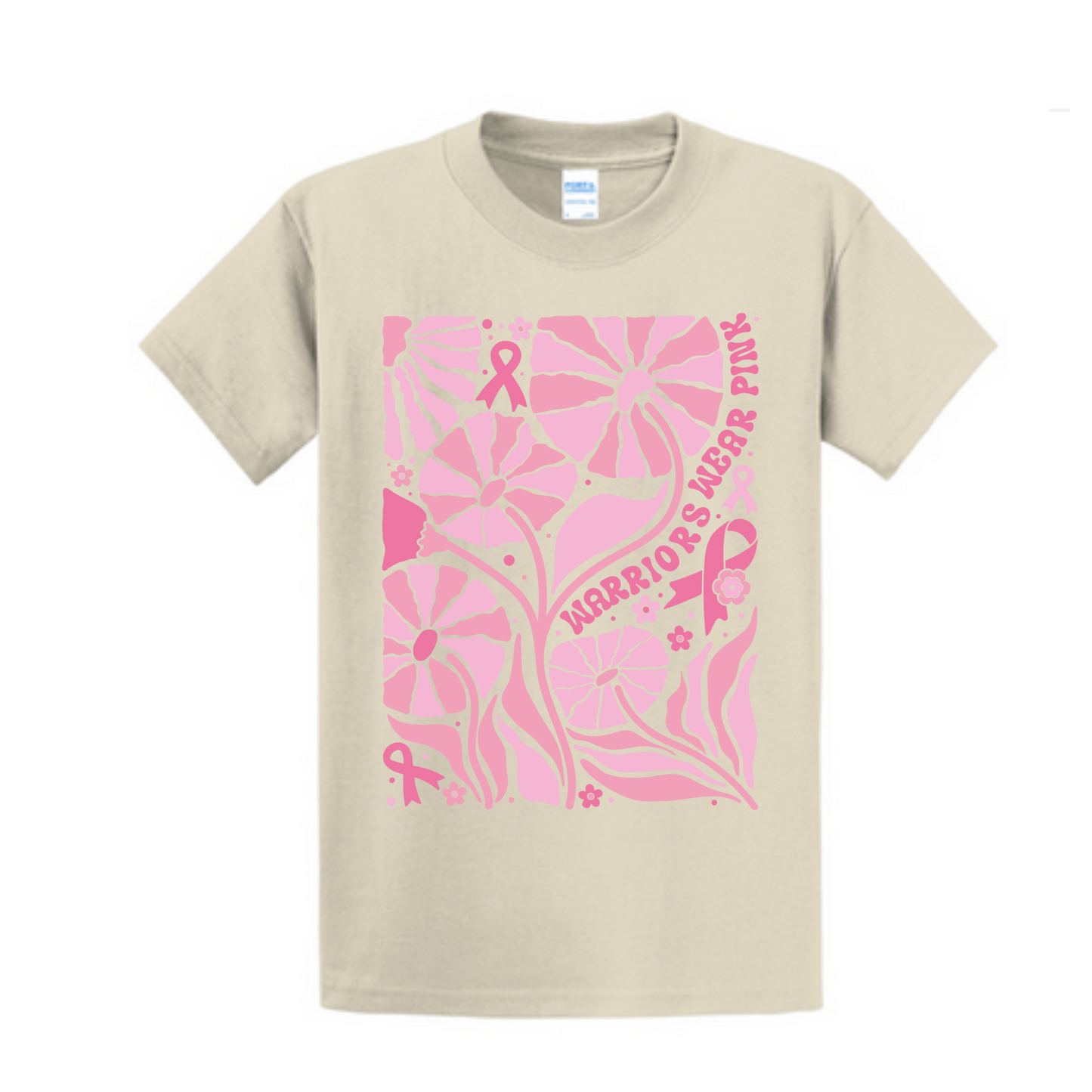 Warriors Wear Pink Breast Cancer Awareness Fundraiser Tshirt PC61 Port & Co™ Essential Tee PUBLIC