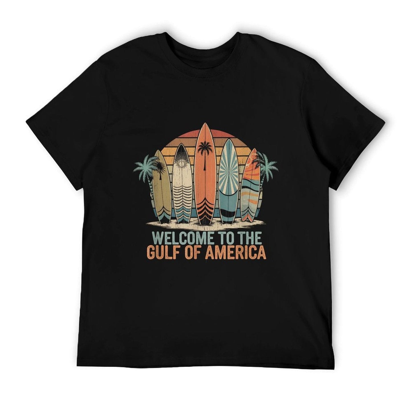 Gulf Of USA America Gift Men Women Flag Beach Wrinkle-resistant T-Shirt