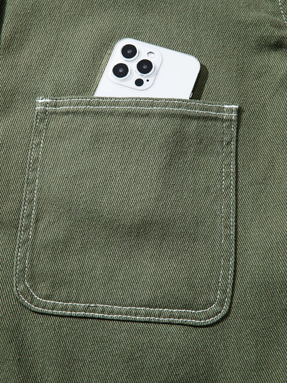 Patched Pocket Collared Button Front Boyfriend Denim Jacket