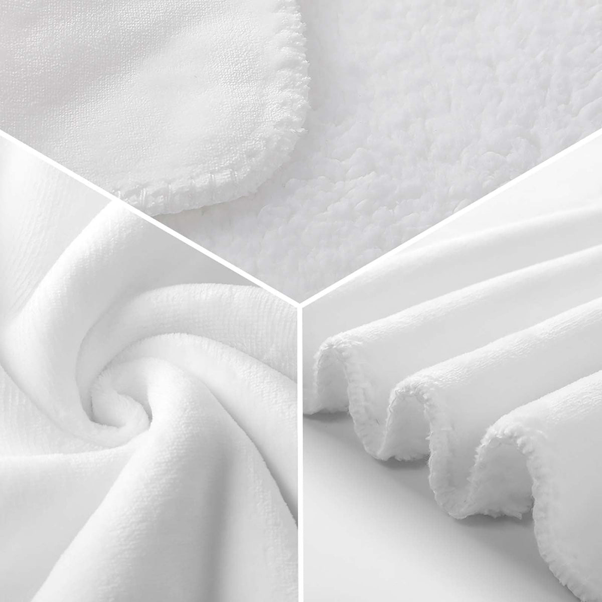 White Rose Sherpa Fleece Throw Blanket - 50"×60"