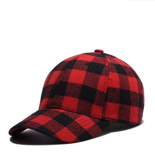 Gorra de béisbol con estampado a cuadros para hombre