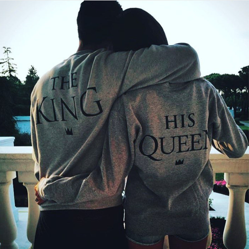 Letter printing couple sweater sweater