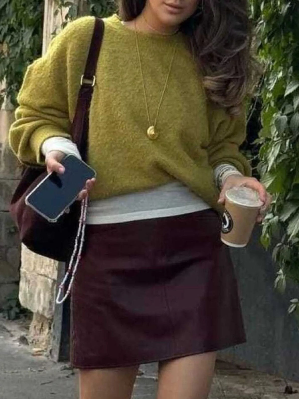Round Neck Dropped Shoulder Sweater