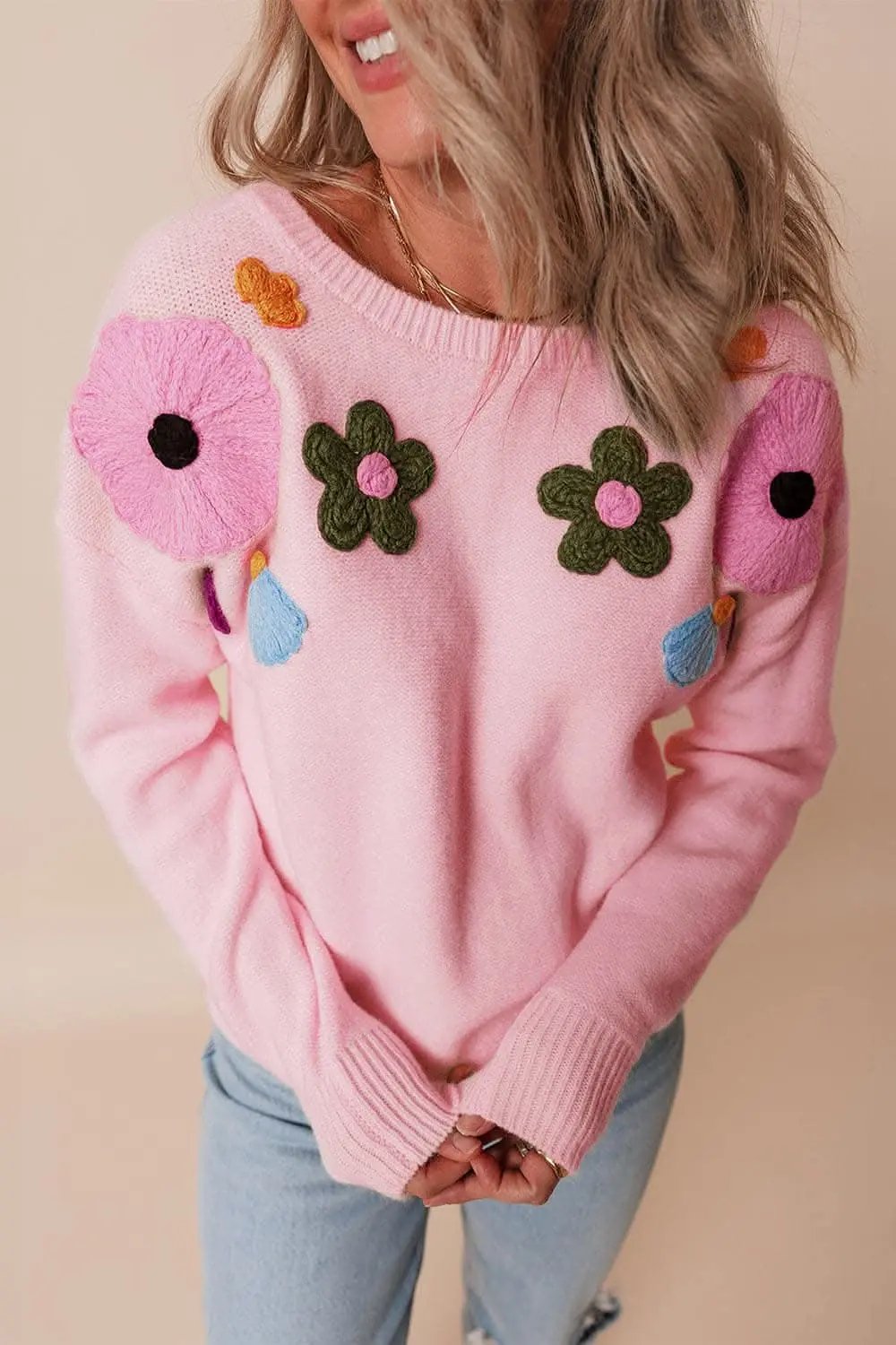 Sweaters Trendsi Chic floral crochet sweater