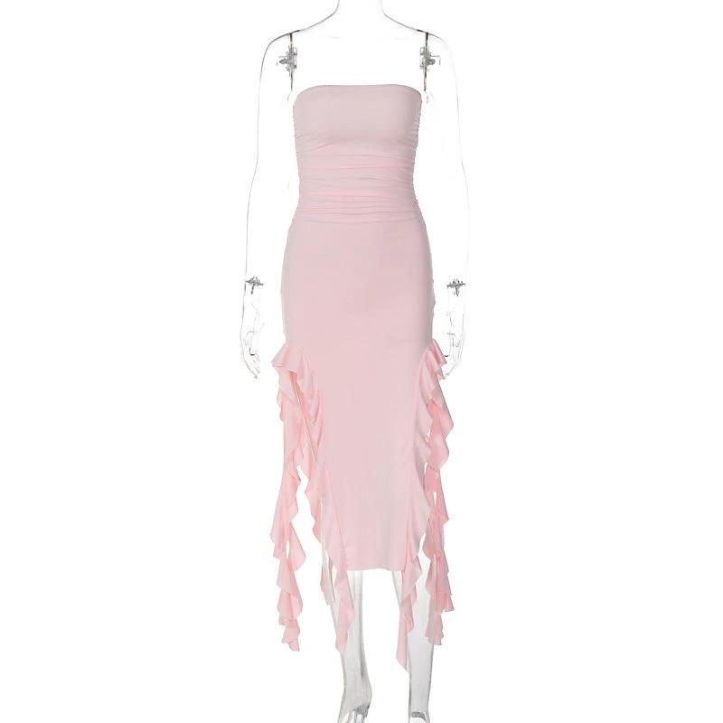 Personalized Chest Wrap Irregular Dress
