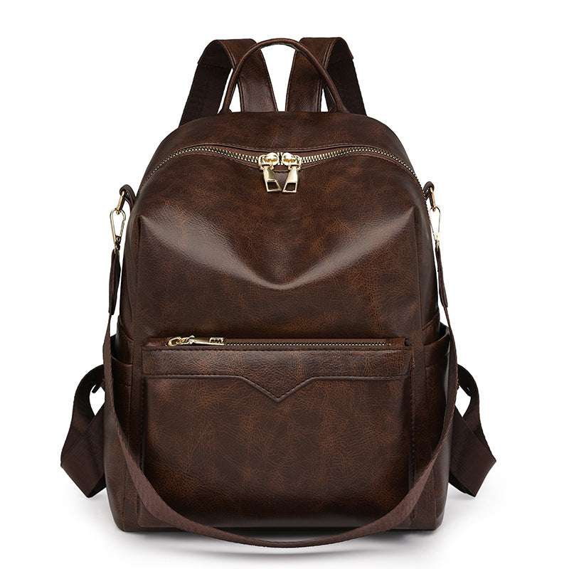 Women's Elegant Solid-Color Commuter Backpack