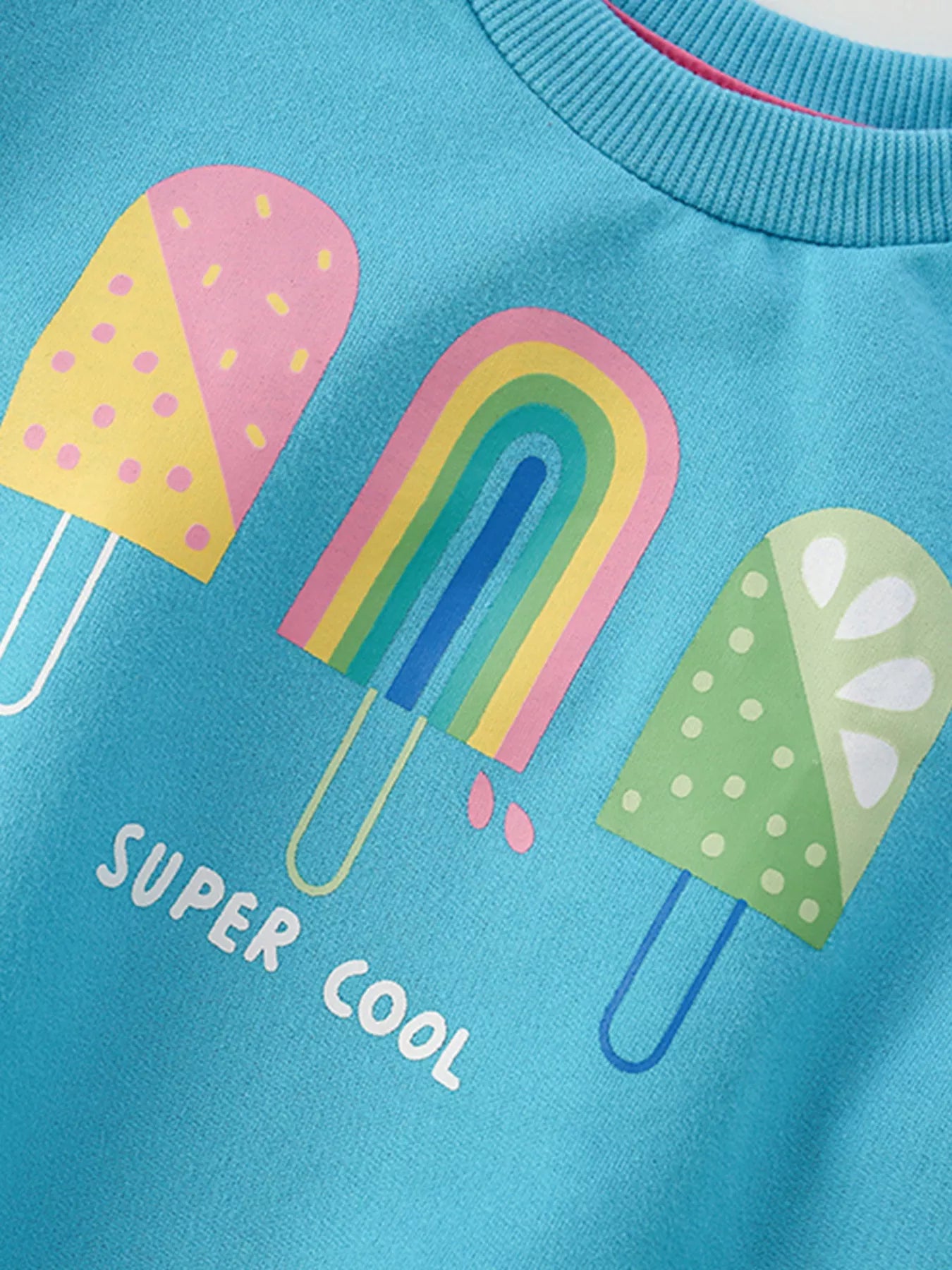 Toddler Girls Ice Cream Graphic Round Neck Sweatshirt