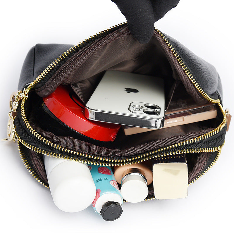 Women's Simple Shoulder Texture Messenger Bag Travel Bag