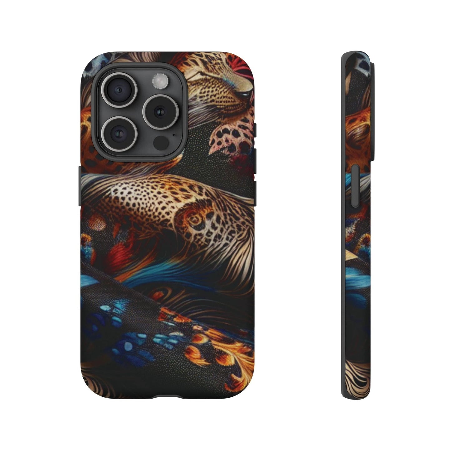 Stylish Tough Phone Case with Elegant Black and Gold Design