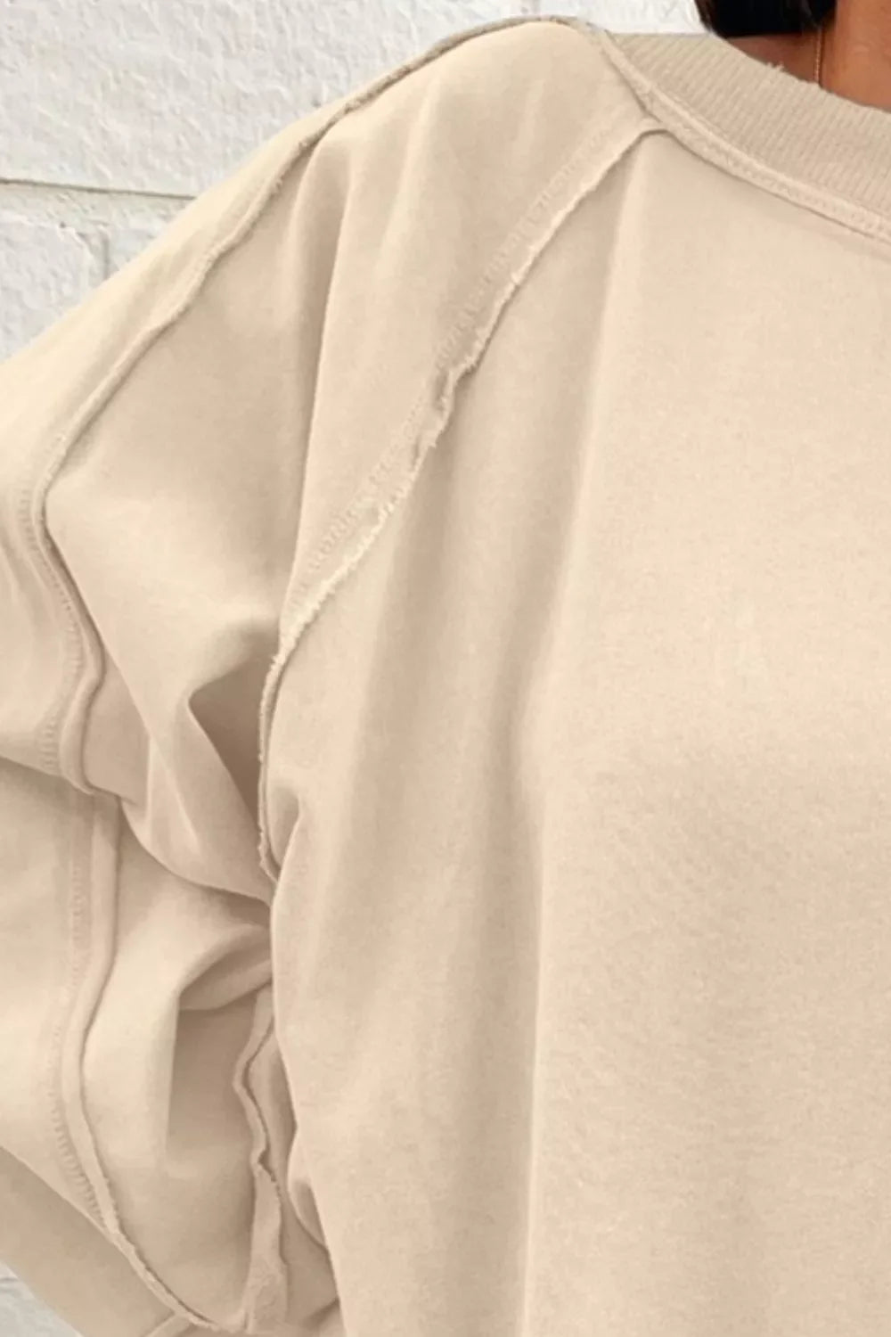 Sudadera extragrande de cuello redondo y manga larga