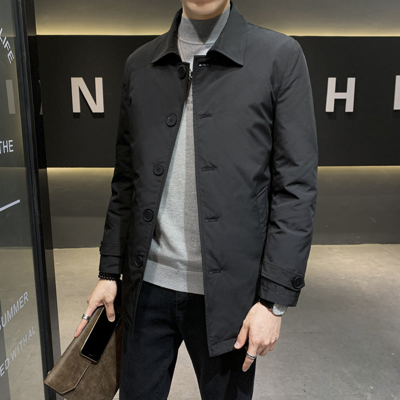 Mid-length Mens Business Down Jacket