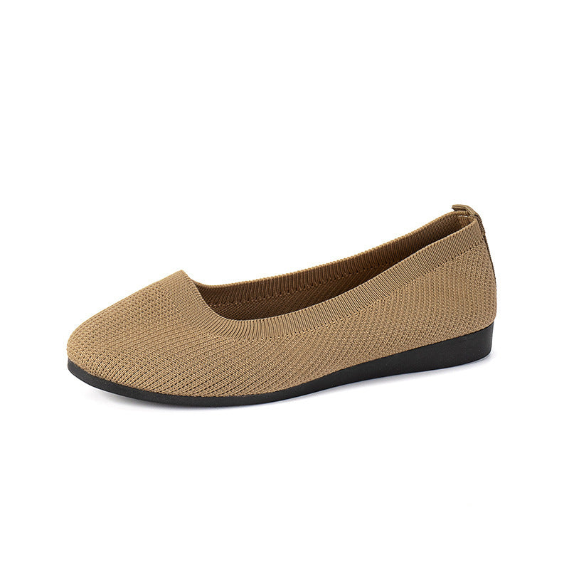 Round Toe Flats Shoes Casual Comfortable Soft Slip On Knit Mesh Shoes For Women See size chart under “more details”