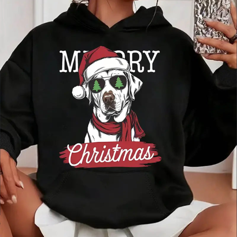 Sudadera con capucha para perros de Navidad para mujer