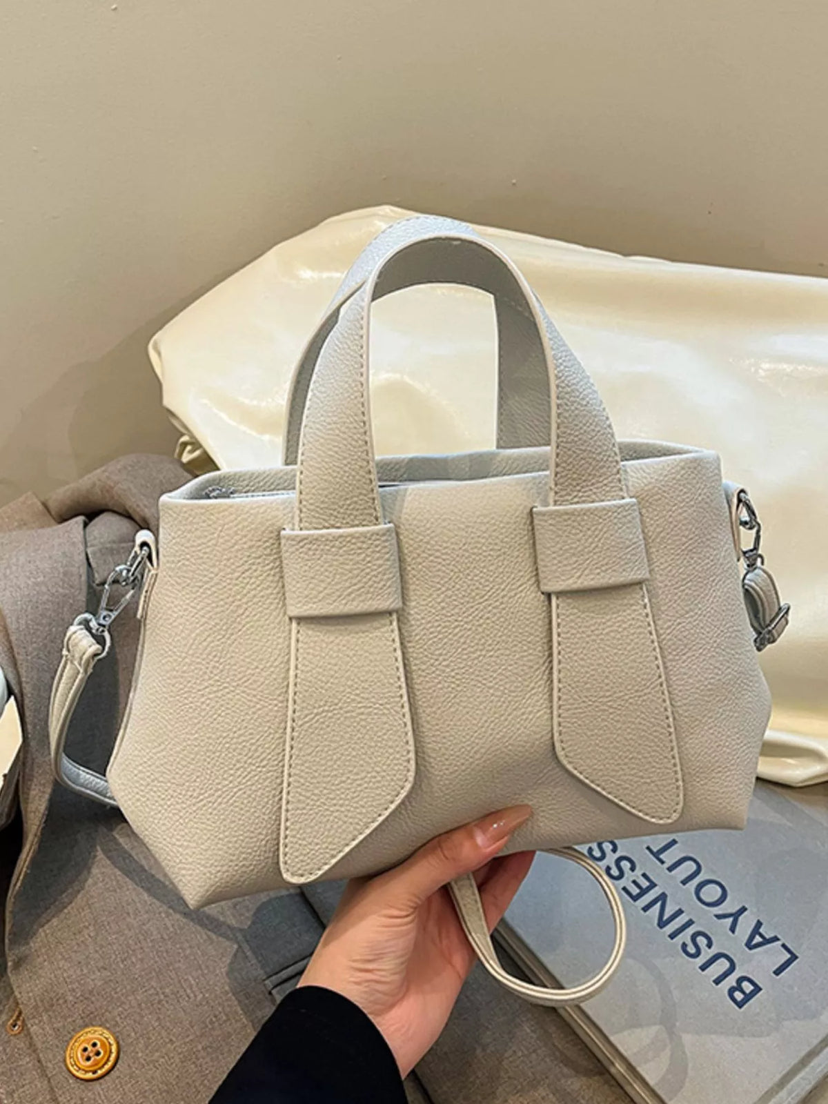 Textured Faux Leather Crossbody Bag