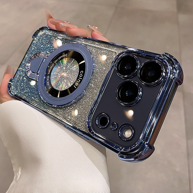 Four Corner Airbag Drop Proof Phone Case With Glitter Powder Protective Cover