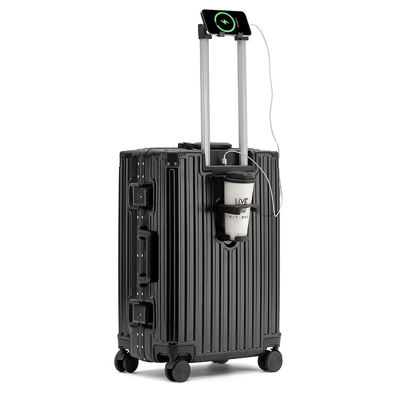 Unisex Aluminum Frame Solid Trolley Travel Case Travel Bag