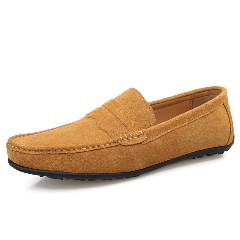 Men's Solid Color Suede Loafers