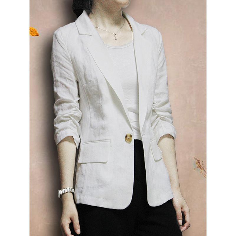 Summer Korean-style British-style Casual Cotton-linen Suit Jacket