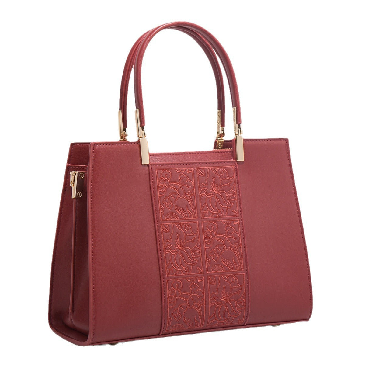 Women's Red Embroidered Handbag