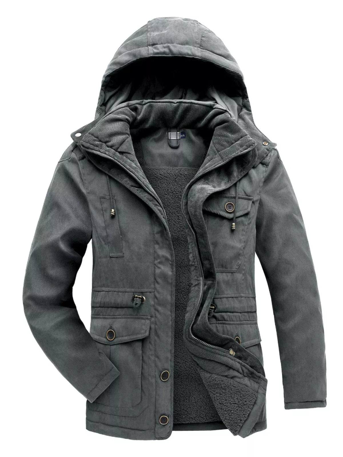 Men's Winter Hooded Zip Up Jacket