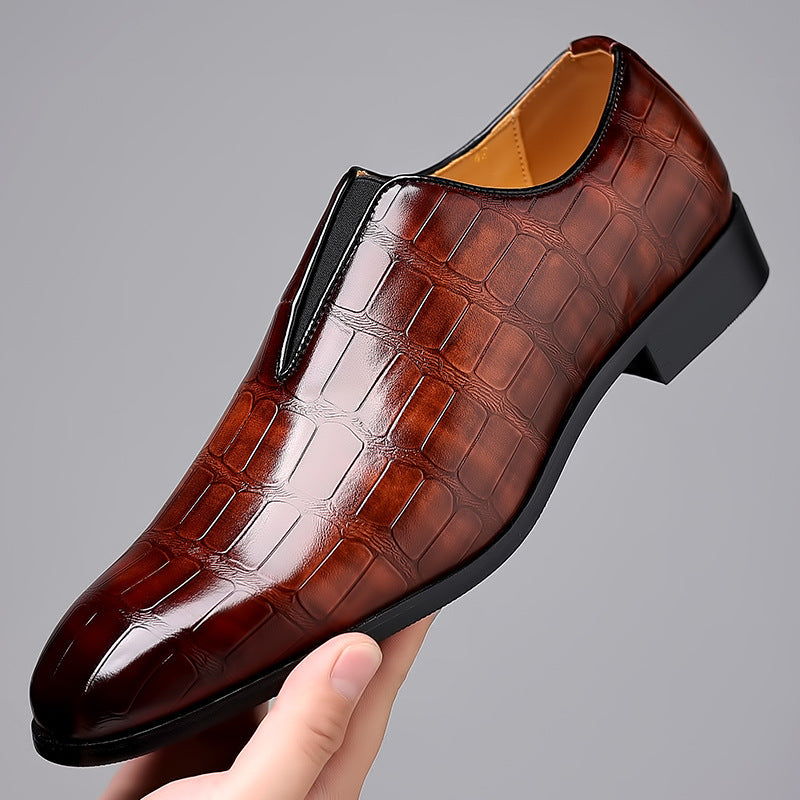 Stone Pattern Casual Leather Shoes