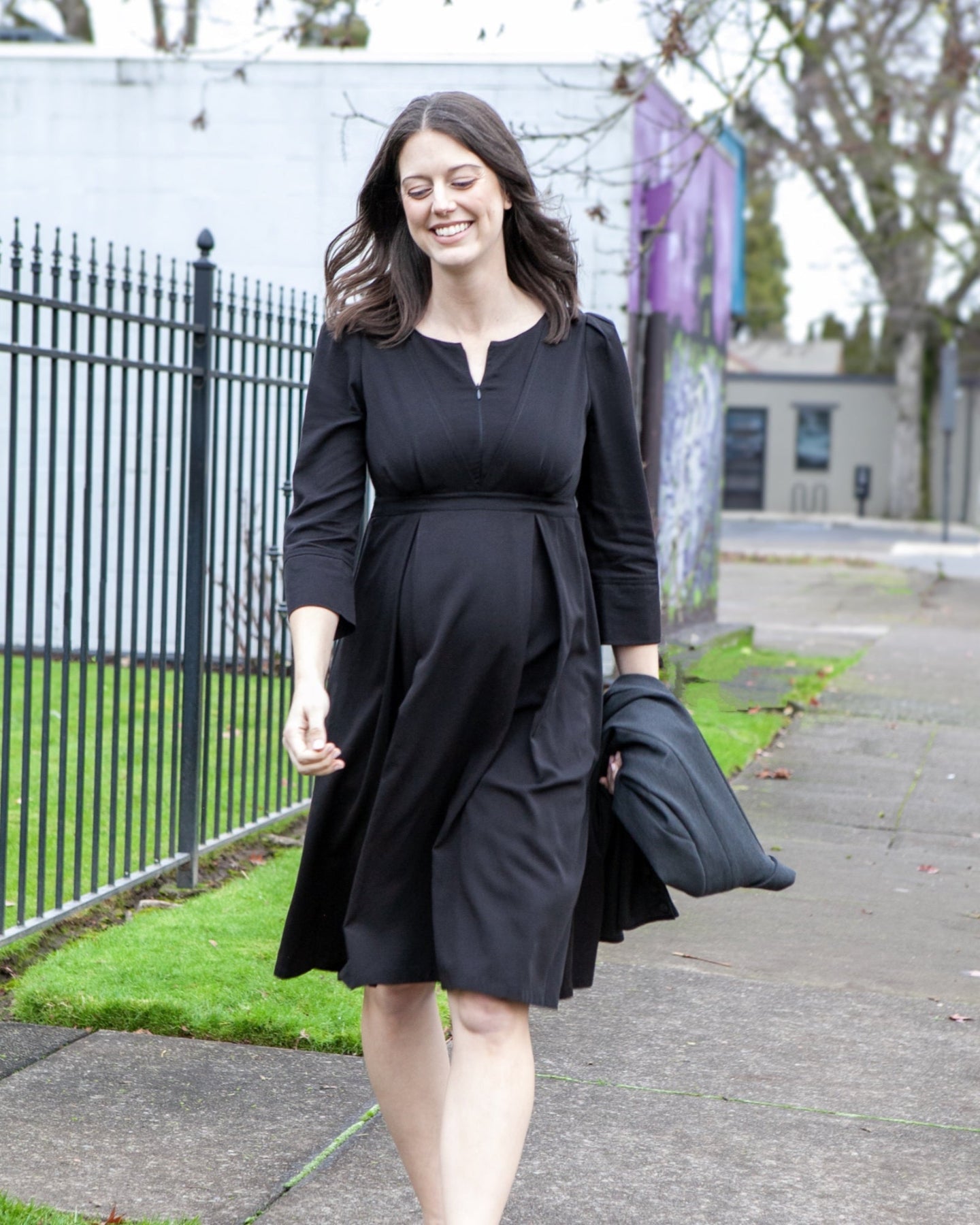 Vestido de maternidad y lactancia Sarah Empire en TENCEL (tallas normales y pequeñas)