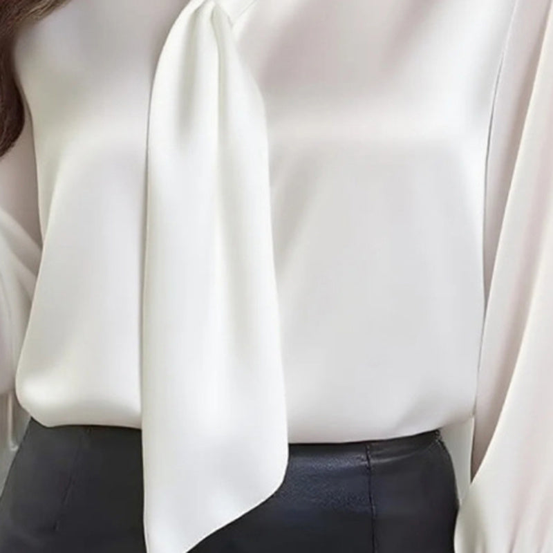 Blusa de mujer con detalle de lazo, camisa ligera informal de negocios