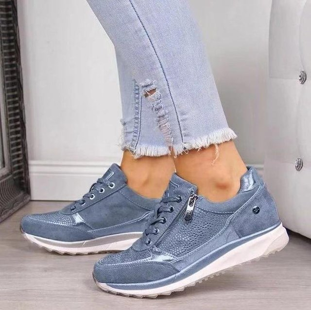Women's Thick Bottom Rhinestone Sneakers