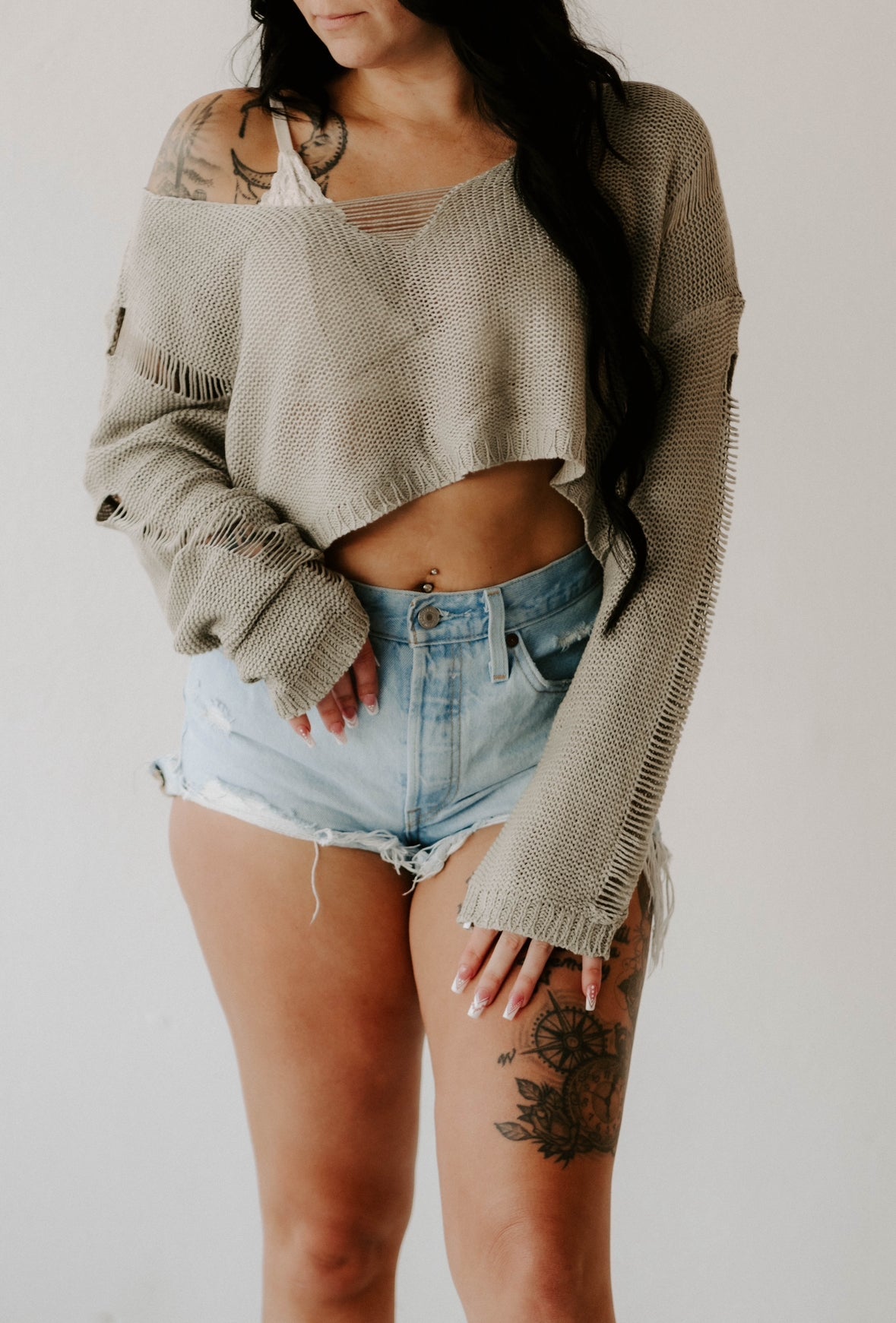 Leah's Distressed Crop Top