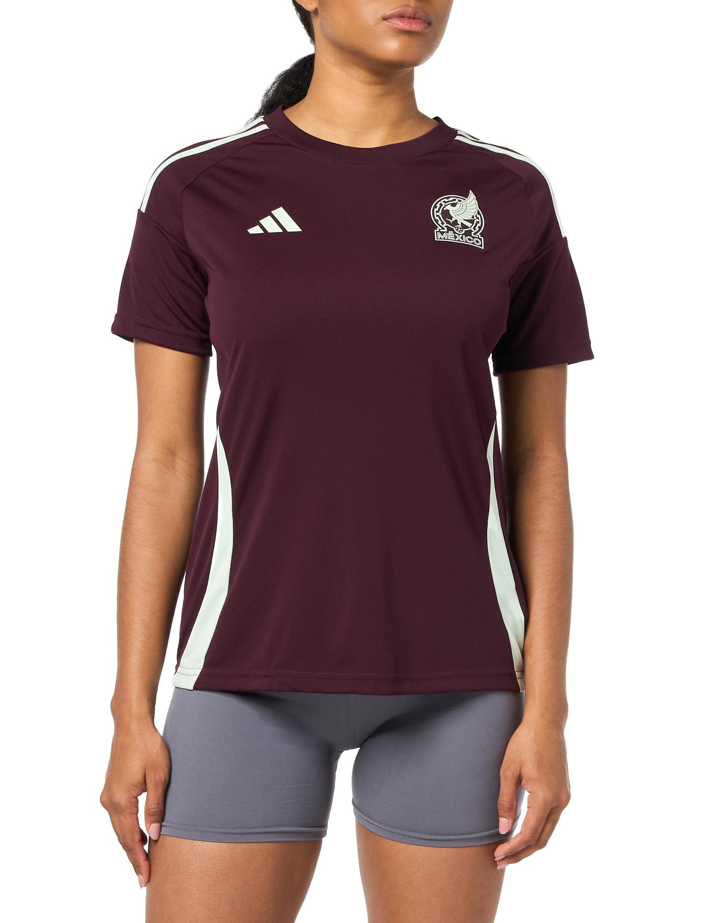 adidas Womens Standard Mexico 2024 Home Fan Jersey Dark Burgundy