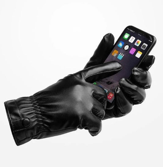 Men's PU Leather Warm Gloves
