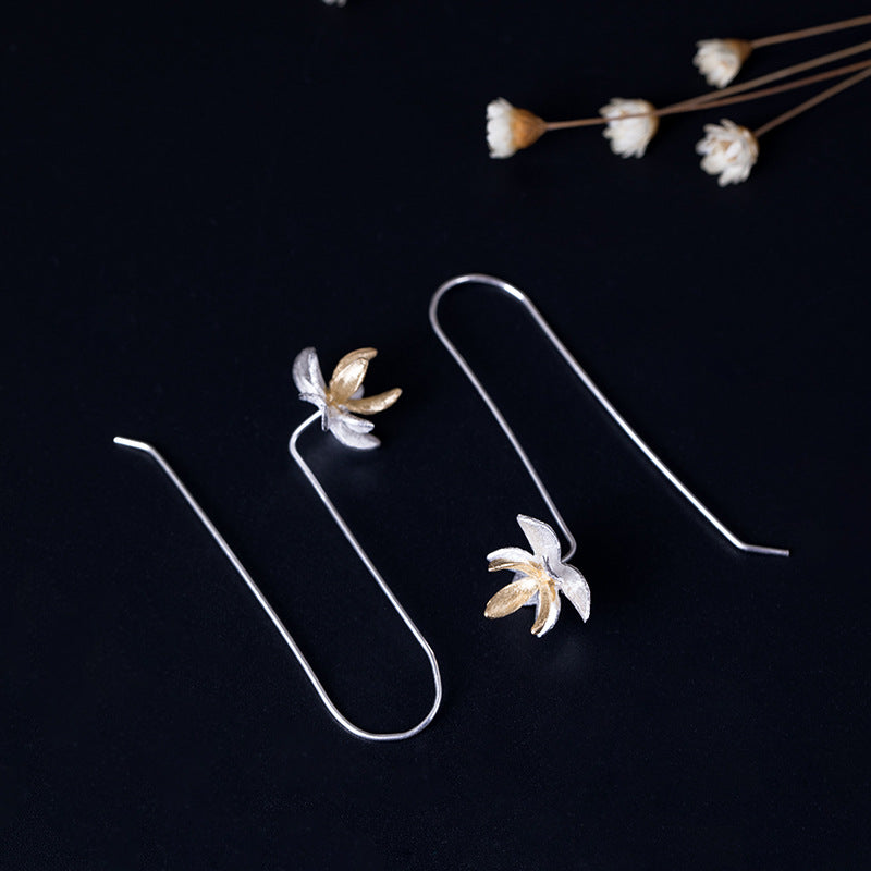 Chinese style s925 flower earrings