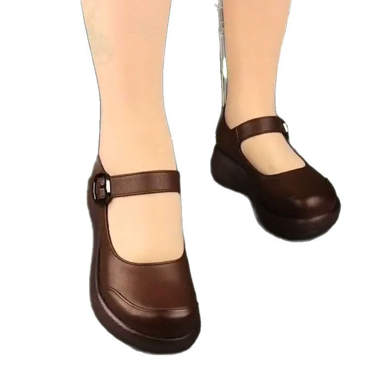 Women's Round-Toe Thick-Soled Shoes