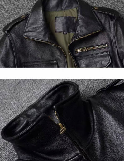 Autumn And Winter Workwear Leather Jacket For Men