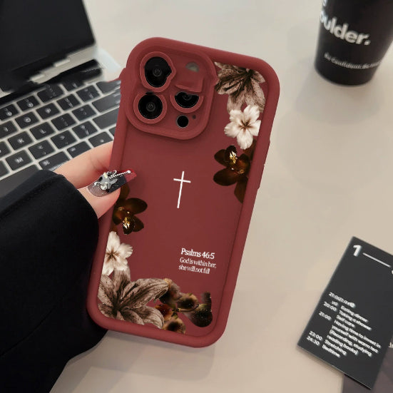 Gentle-style Retro Dried Flower Phone Case Airbag Drop-Proof Phone Protector