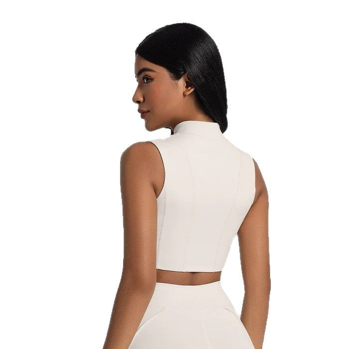 Zippered Removable Running And Yoga Bra For Outerwear Use