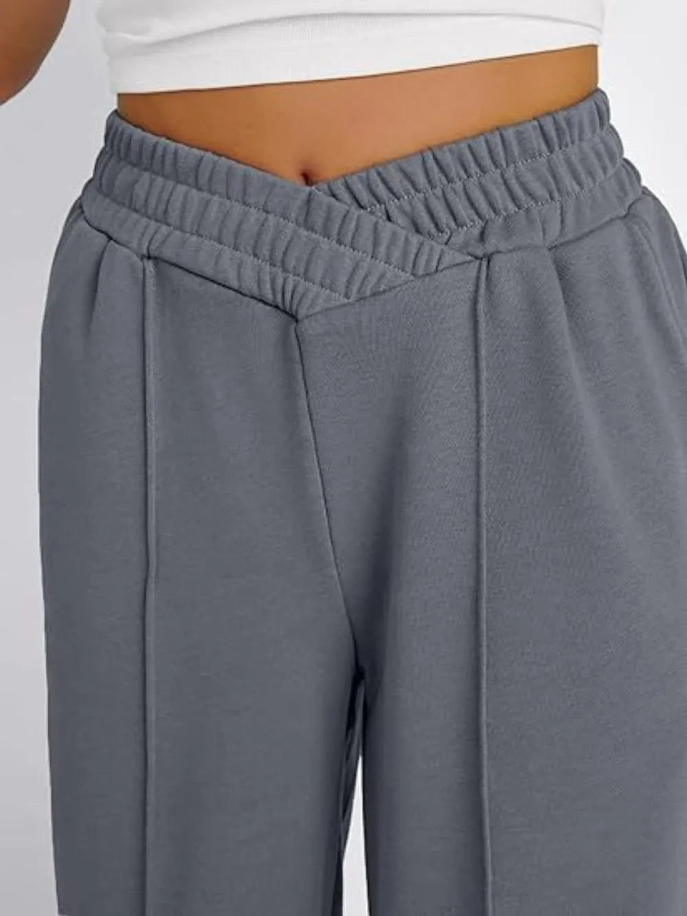 Pantalones de pernera ancha con cintura elástica