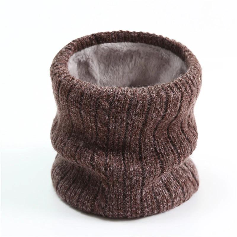 Men's Twist Wide Striped Fleece-lined Knitted Scarf