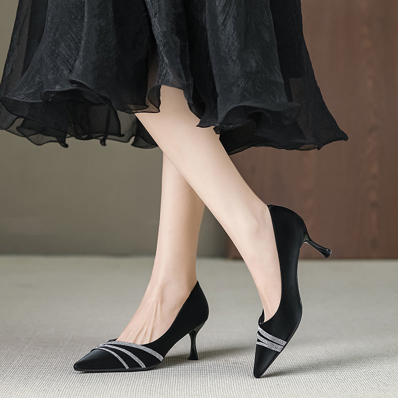Zapatos de Mujer Elegantes de Tacón de Aguja Puntiagudo
