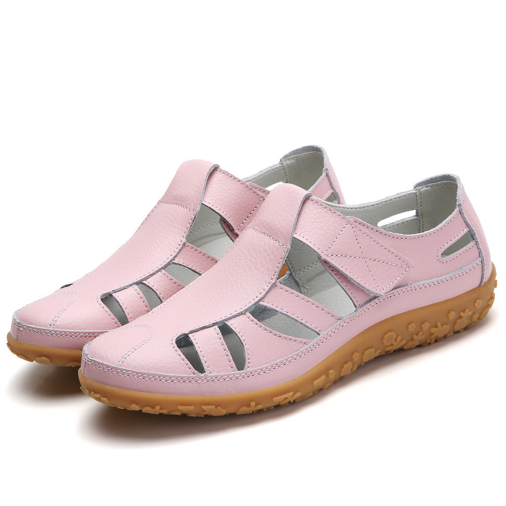 Women's Handmade Retro Soft Sole Leather Velcro Casual Shoes