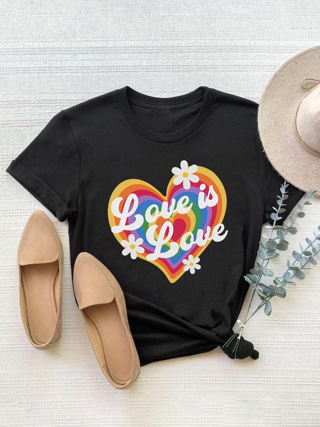 Camisetas Trendsi Camiseta gráfica elegante - cuello redondo, manga corta, 100% poliéster