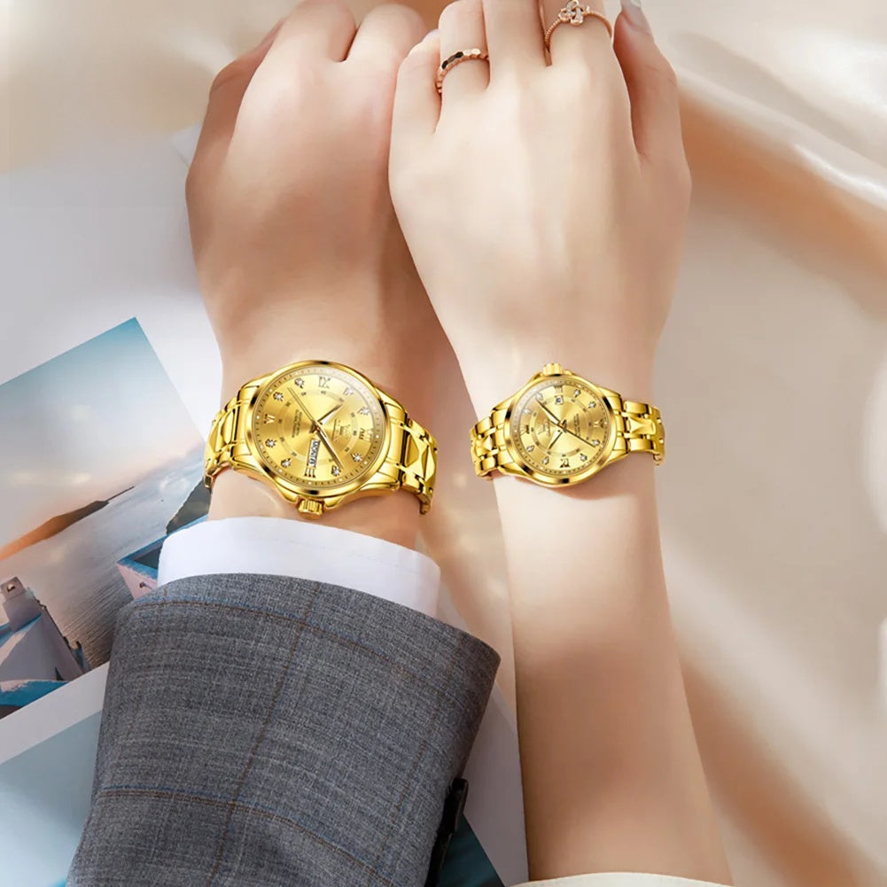 Stainless Steel Day-Date Watch - Women's, Men's & Couples