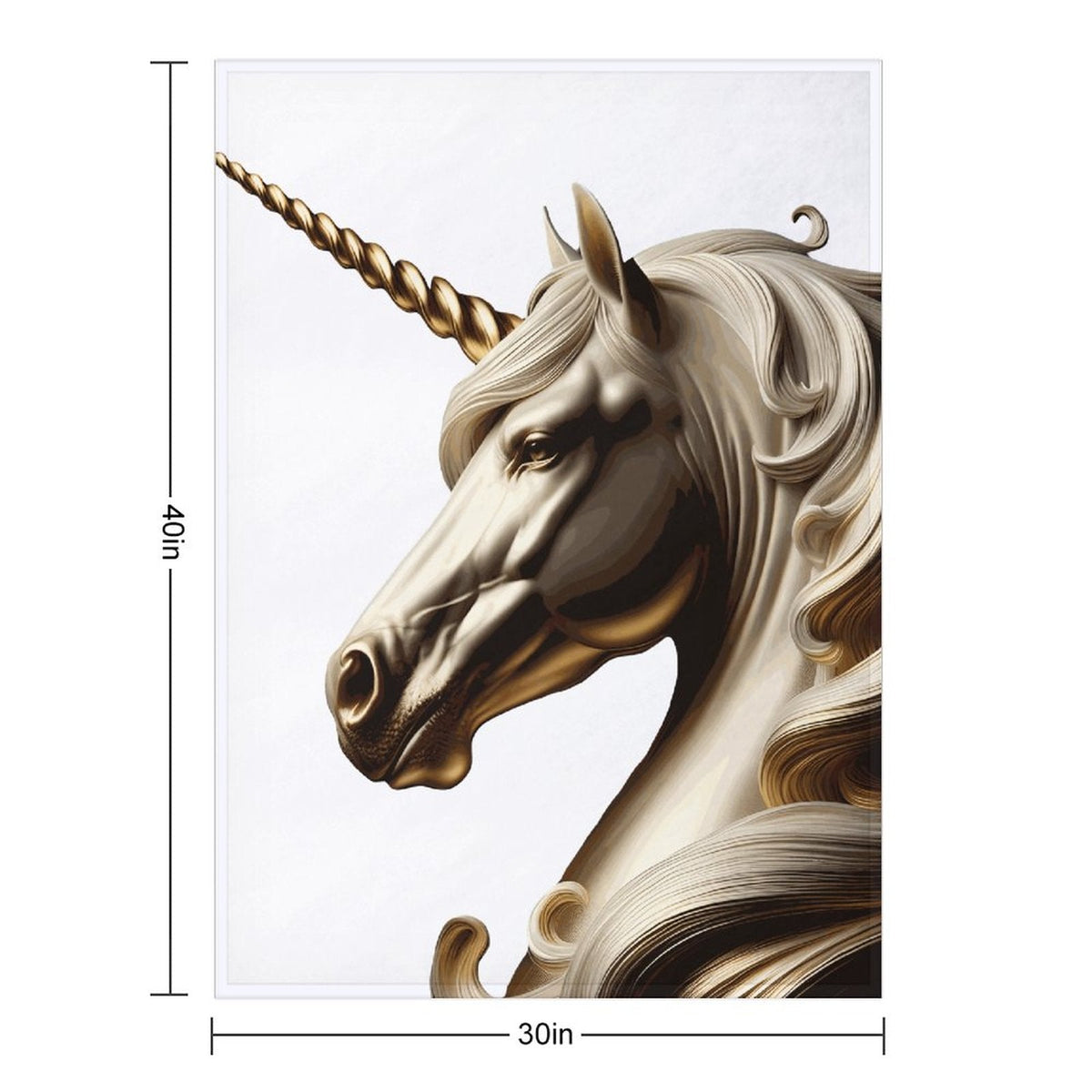 Golden Unicorn Flannel Throw Blanket for Bedroom - 30"×40"