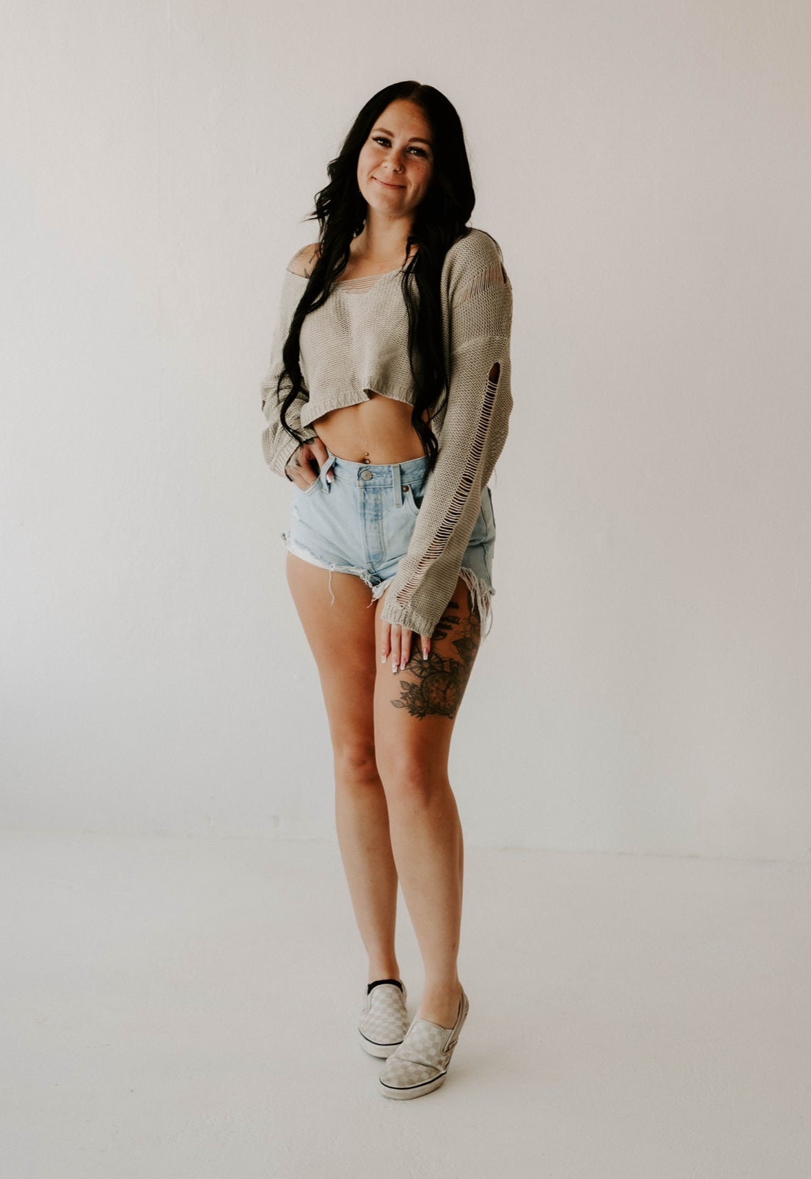 Leah's Distressed Crop Top