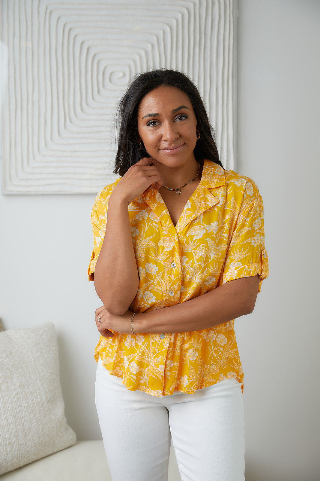 Blusa Clementine abotonada con estampado floral