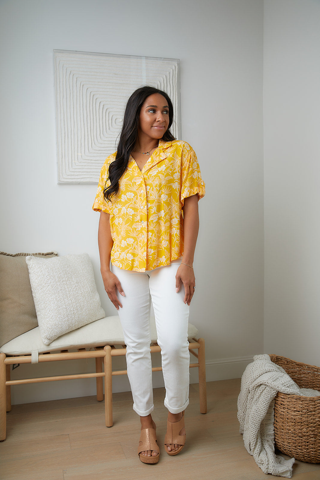 Blusa Clementine abotonada con estampado floral