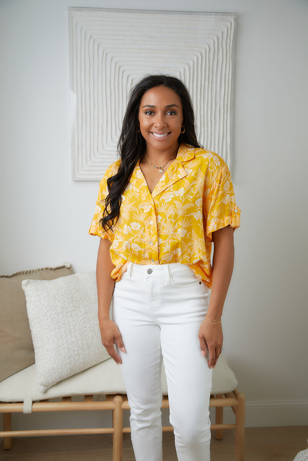 Blusa Clementine abotonada con estampado floral